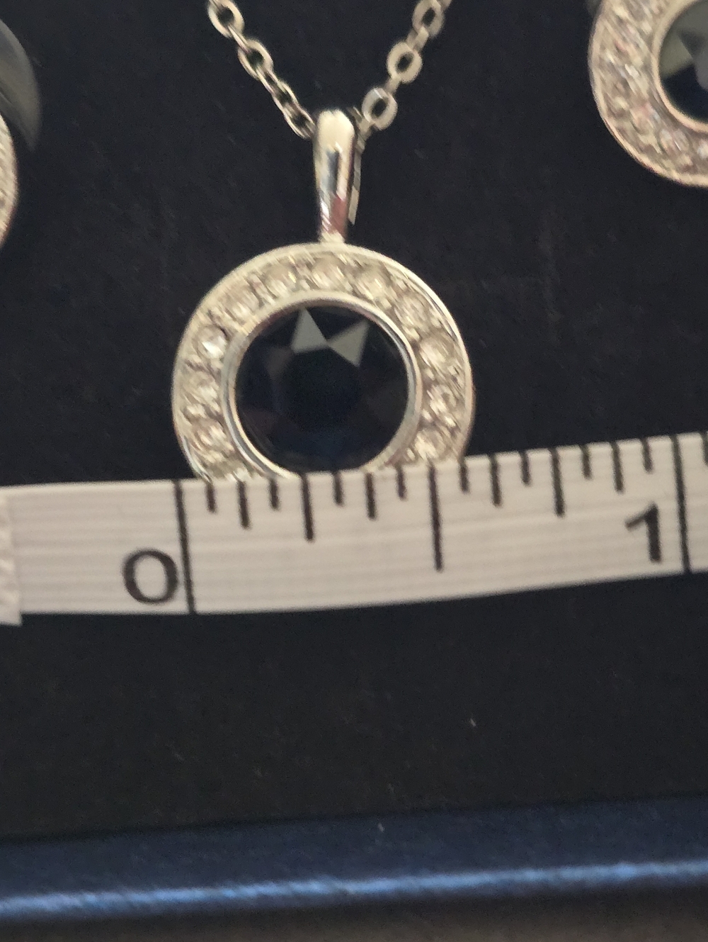 #2018 3 Pc SWAROVSKI SET: SILVER, Blk, Crystal, Stud Earrings & 18"Necklace - Picture 8 of 15